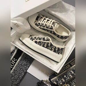 Dior Women's Black and White Sneakers